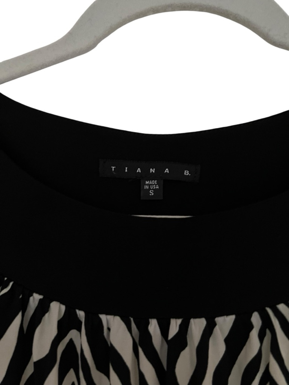 Tiana B. Black and White Zebra Women’s Midi Dress Size Small - Picture 3 of 3